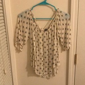 Black and white half sleeve shirt